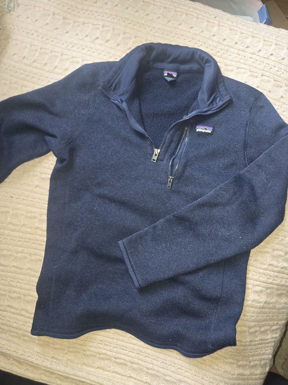 Kids Patagonia Navy 1/4 Zip Fleece Pullover Size 12